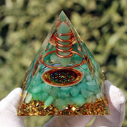 Discover the Green Dongling Orgonite Pyramid: your sanctuary from EMF radiation and a beacon of chakra healing and balance.