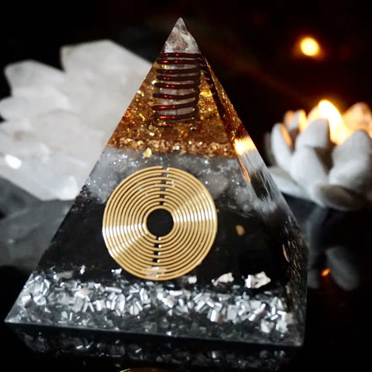 Natural Obsidian White Crystal  Meditation Healing Energy Orgone Pyramid Chakra Jewelry Sacred Geometry