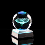 Plane Earth Model Crystal Ball with Colours LED Base Night Light Souvenir Birthday Gifts Office Home Decoration Ornament