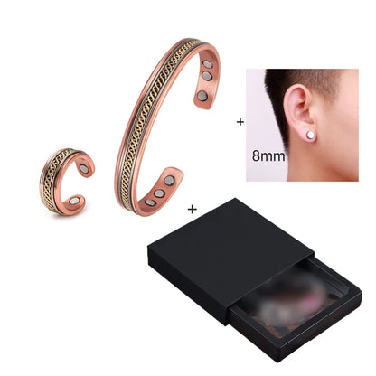 Elegant Copper Healing Jewelry Set – Adjustable Magnetic Therapy