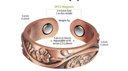 Trio of Handcrafted Magnetic Copper Rings – A Symbol of Health and Style