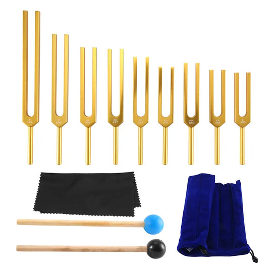 Tuning Fork Set - 9 Tuning Forks for Healing Chakra Sound Therapy Keep Body,Mind and Spirit in Perfect Harmony