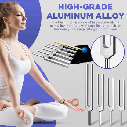 Tuning Fork Set - 9 Tuning Forks for Healing Chakra Sound Therapy Keep Body,Mind and Spirit in Perfect Harmony