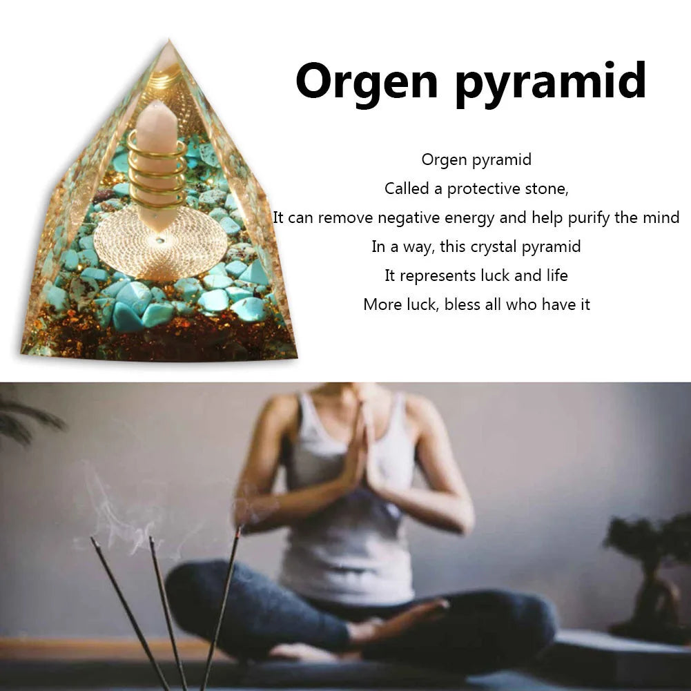 Natural Crystal Crushed Stone Energy Tower Handmade EMF Protection Healing Pyramids Art Carfts Ornaments Home Office Decoration