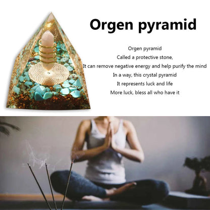 Natural Crystal Crushed Stone Energy Tower Handmade EMF Protection Healing Pyramids Art Carfts Ornaments Home Office Decoration