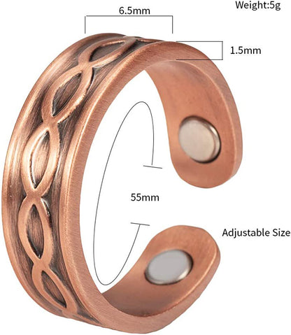 Trio of Handcrafted Magnetic Copper Rings – A Symbol of Health and Style